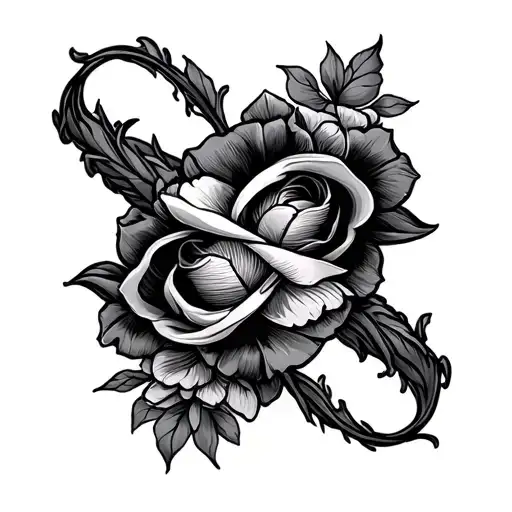 love and hate tattoo design idea