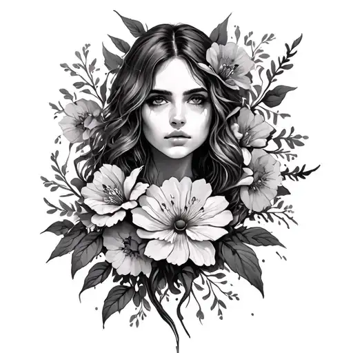 the song bloodline by Alex warren, base it off the lyrics "God's not done with you yet" add flowers and abt battles tattoo design idea