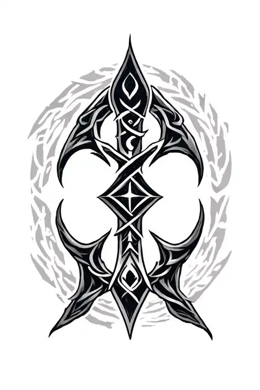 icelandic rune symbols forming tattoo design idea