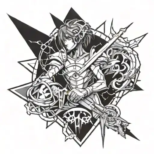 Bring me the horizon with Evangelion  tattoo design idea