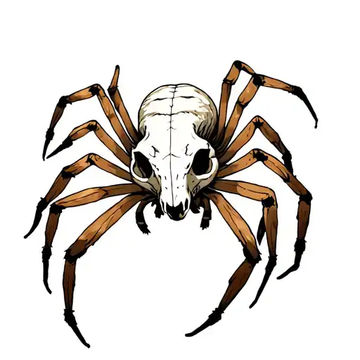 spider with goat skull as abdomen tattoo design idea