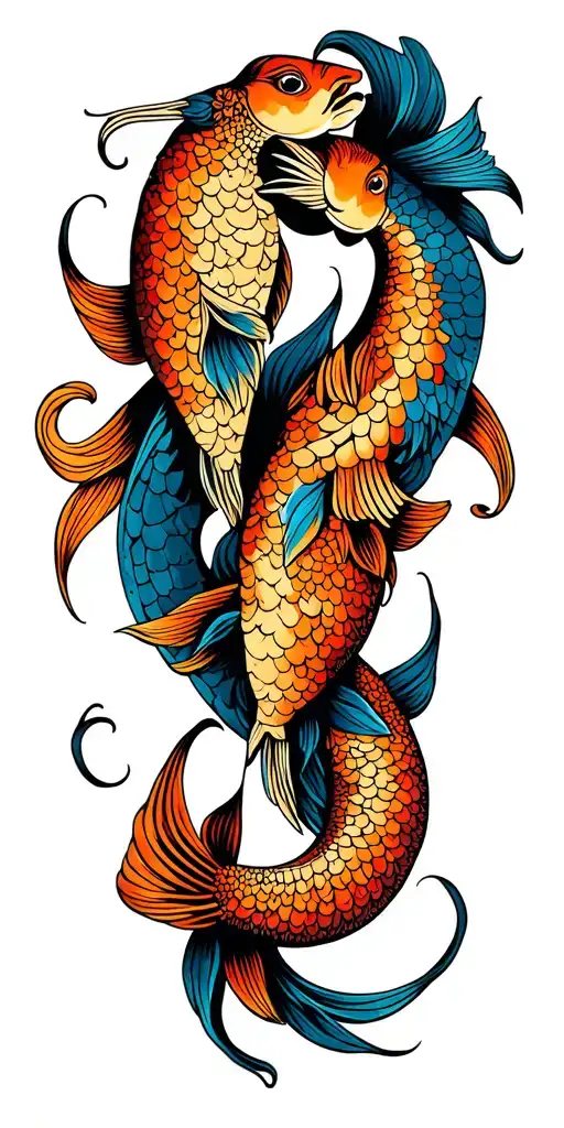 Gemini and Pisces tattoo design idea