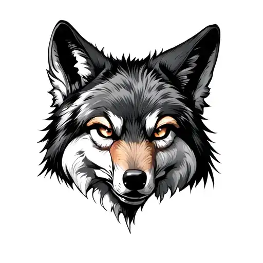 coyote eyes angry tattoo design idea