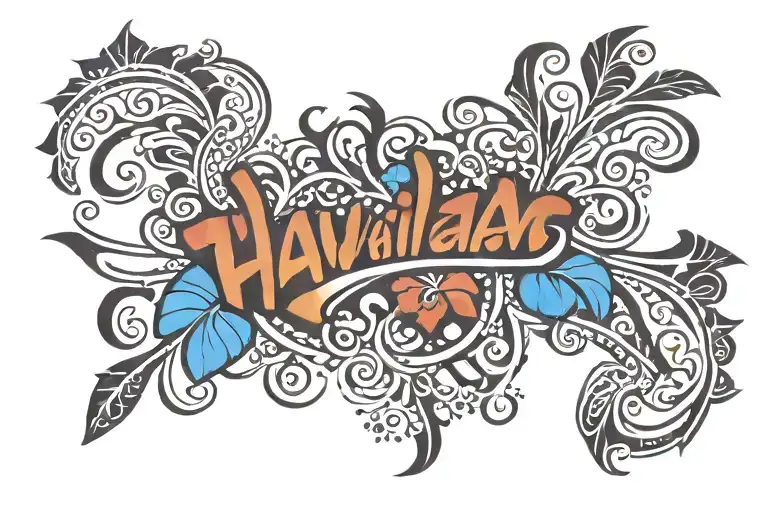 Hawaiian tribal with the name KEALA tattoo design idea