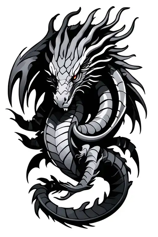 dragon scorpio libra tribal tattoo design idea