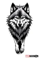 wolf with marvel comics tattoo design idea