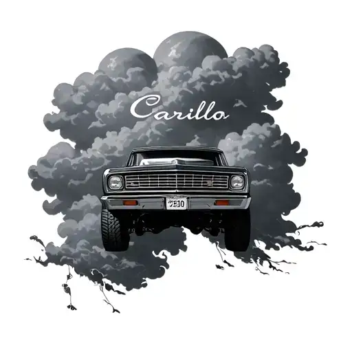 cesna 210 in clouds with Carrillo name incorporated tattoo design idea
