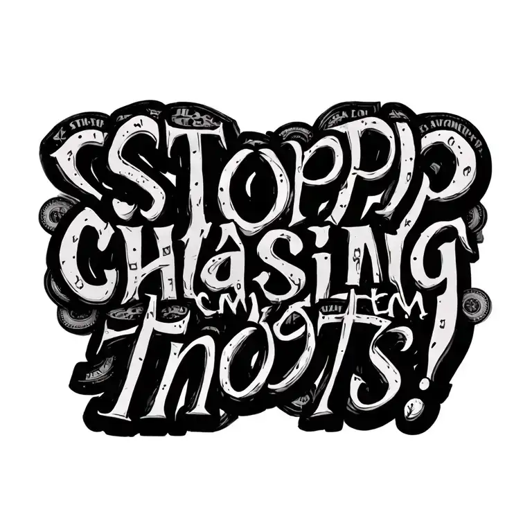 "Stop chasing them thots!" money knot work tattoo design idea
