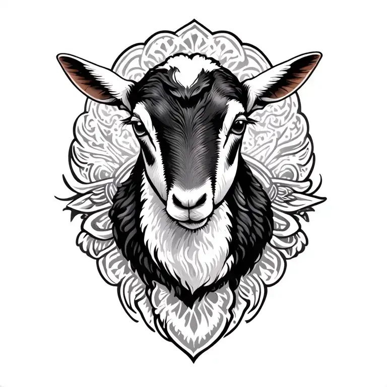 Music lamb agresive tattoo design idea