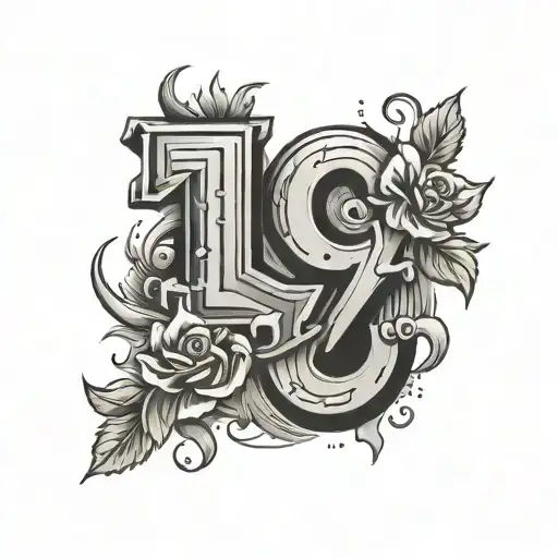 1977 numbers tattoo design idea