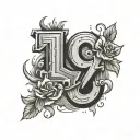 1977 numbers tattoo design idea