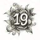 1977 numbers tattoo design idea