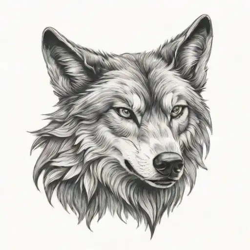 wolf and eagle  tattoo design idea