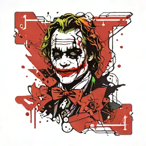 joker heath ledger card ace card tattoo design idea