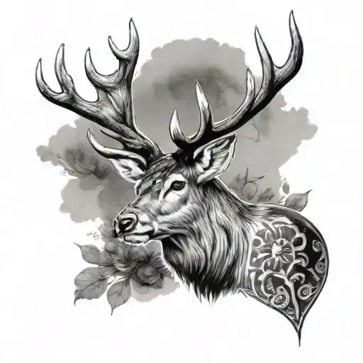 Scottish Stag tattoo design idea