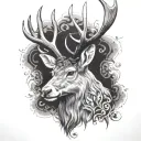Scottish Stag tattoo design idea