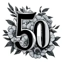 50th tattoo design idea