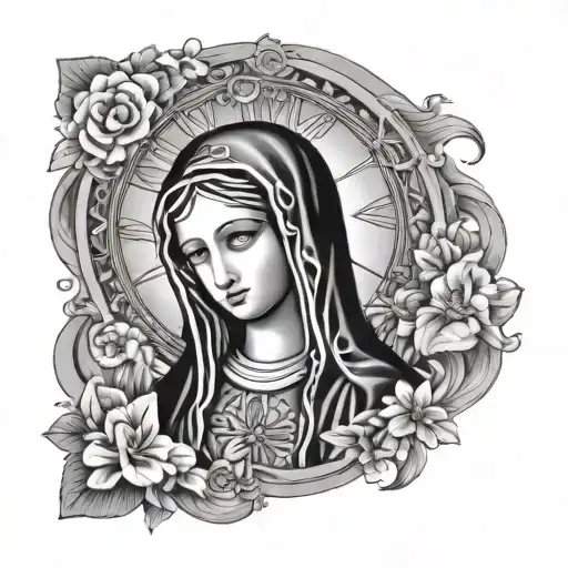 our lady of fatima tattoo design idea