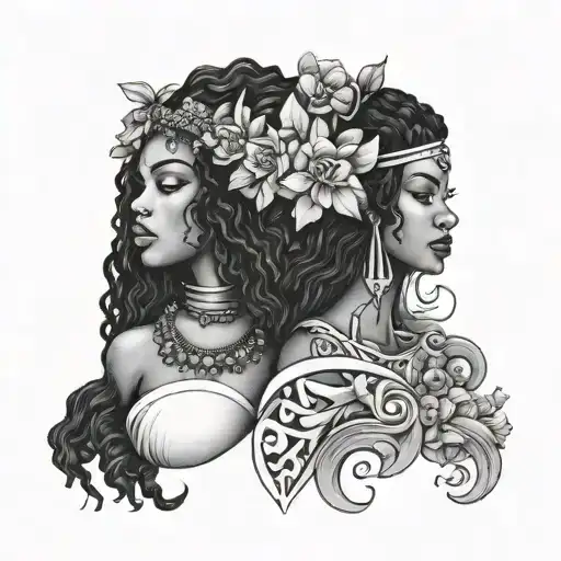 black women good and bad bohemian gemini tattoo tattoo design idea