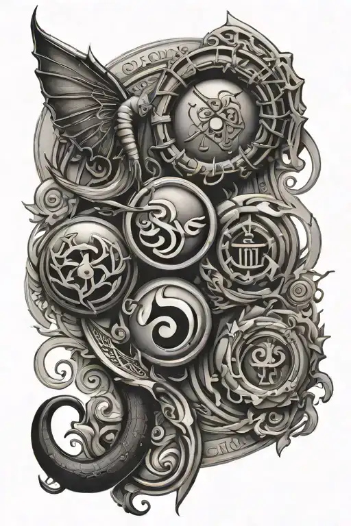 scorpio,libra and pisces combination tattoo tattoo design idea