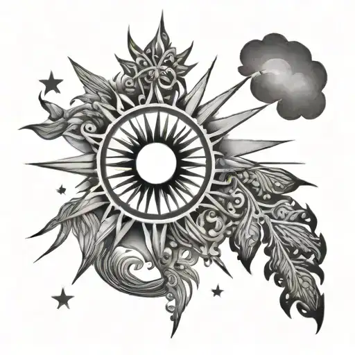 philippines sun tattoo design idea