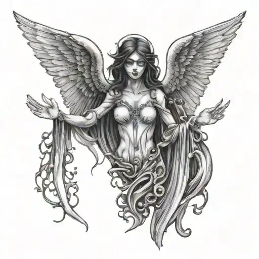 death iten love light angel spiritual awakening tattoo design idea