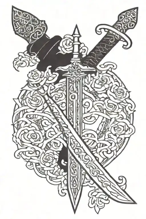 Sword with Birthdate  31. December 2003 tattoo design idea