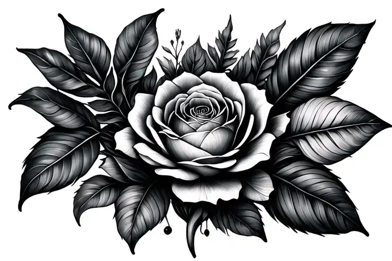 Mandela botanical elements tattoo design idea