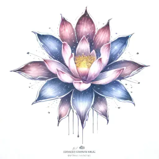 darker colors such as red,violet and maroon to resemble deep space, keep the lotus flower.exploding star at center  tattoo design idea