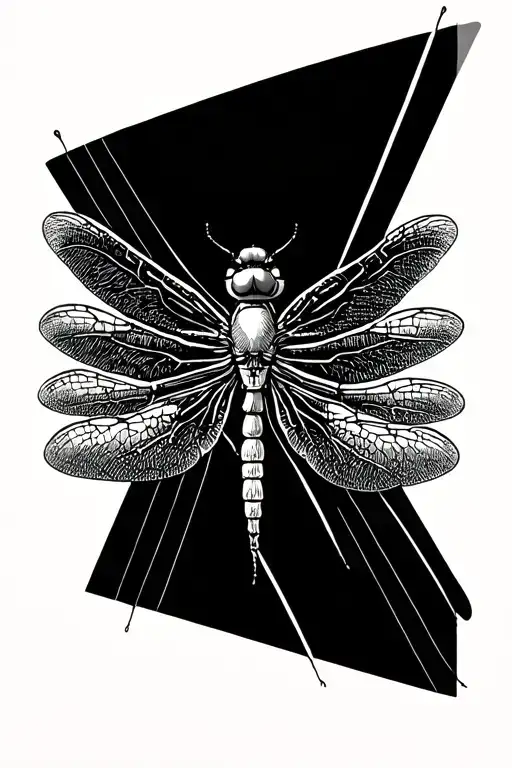 Inner Forearm tattoo, mayfly with three geometric lines behind intersection. At the end of each line chemical structure  tattoo design idea