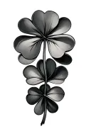 five leaf clover intertwined symbolizing the client's love tattoo design idea
