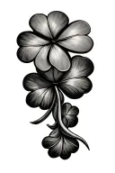 five leaf clover intertwined symbolizing the client's love tattoo design idea