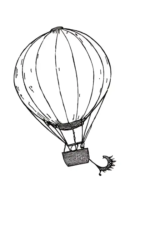 scrat dangeling from hot air balloon tattoo design idea