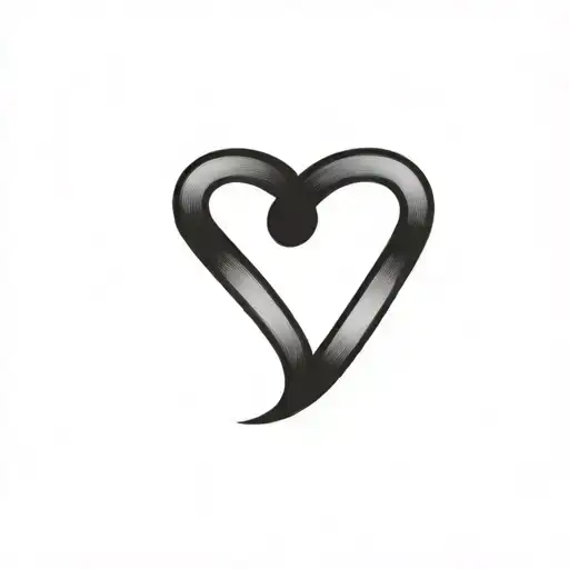 "Heart of blended fingerprints with 'Tsugai' (番い) calligraphy, symbolizing soulmate unity and love." tattoo design idea