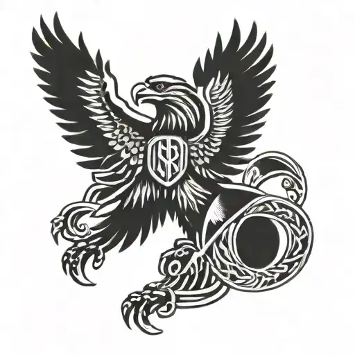 roman eagle with SPQR banner tattoo design idea