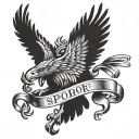 roman eagle with SPQR banner tattoo design idea