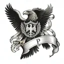 roman eagle with SPQR banner tattoo design idea