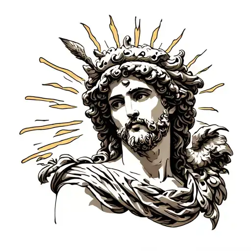 greek god apollo tattoo design idea