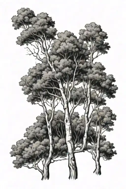 aspen trees tattoo design idea