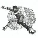 Man falling from a height grace tattoo design idea