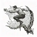 Man falling from a height grace tattoo design idea