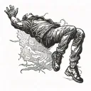 Man falling from a height grace tattoo design idea