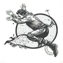 Man falling from a height grace tattoo design idea