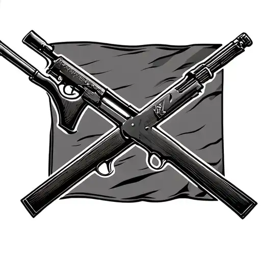Confederate flag m1918 rifle crossed tattoo design idea