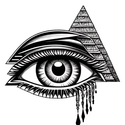 eye of horus in front of pyramid tattoo design idea