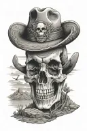 western skull Arizona landscape tattoo tattoo design idea