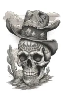 western skull Arizona landscape tattoo tattoo design idea