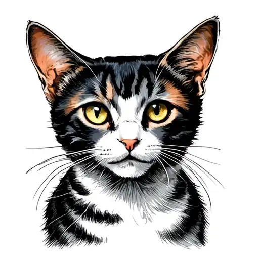 cousin and cat tattoo design idea