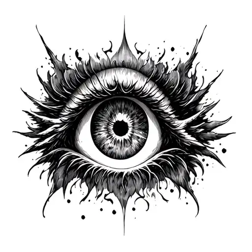 Lucifer Fallen Angel Eye tattoo design idea