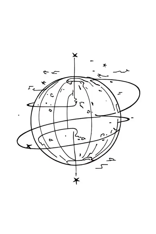 from ankle to upper thigh - Globe at the ankle with ✈️ small plane orbiting it, dashed plane lines with small pins up it tattoo design idea